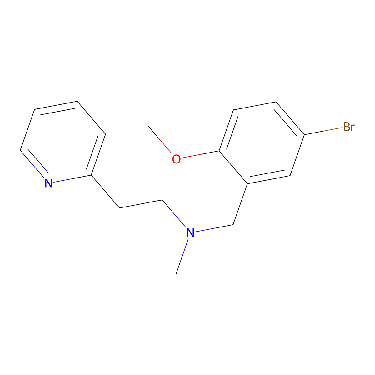 N-[(5-bromo-2-methoxyphenyl)methyl]-N-methyl-2-pyridin-2-ylethanamine molecular structure, CAS 353777-48-7