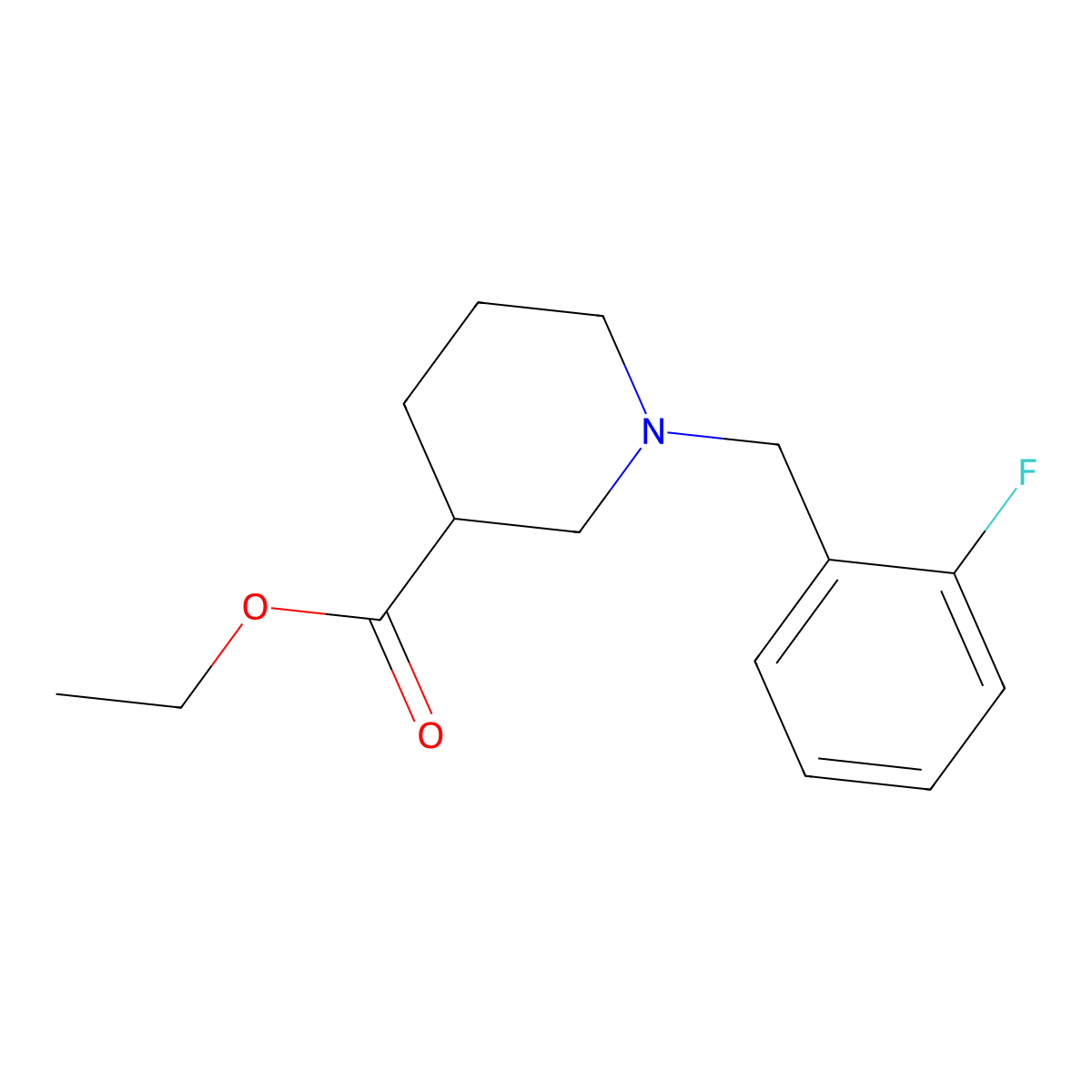Ethyl 1-(2-fluorobenzyl)piperidine-3-carboxylate molecular structure, CAS 353777-91-0