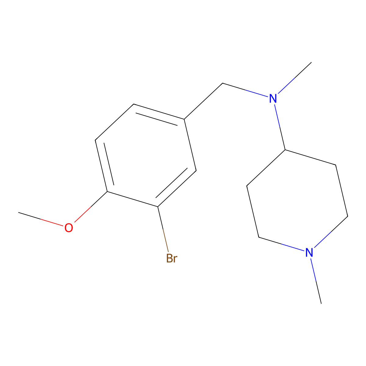 N-(3-bromo-4-methoxybenzyl)-N,1-dimethyl-4-piperidinamine molecular structure, CAS 353777-97-6