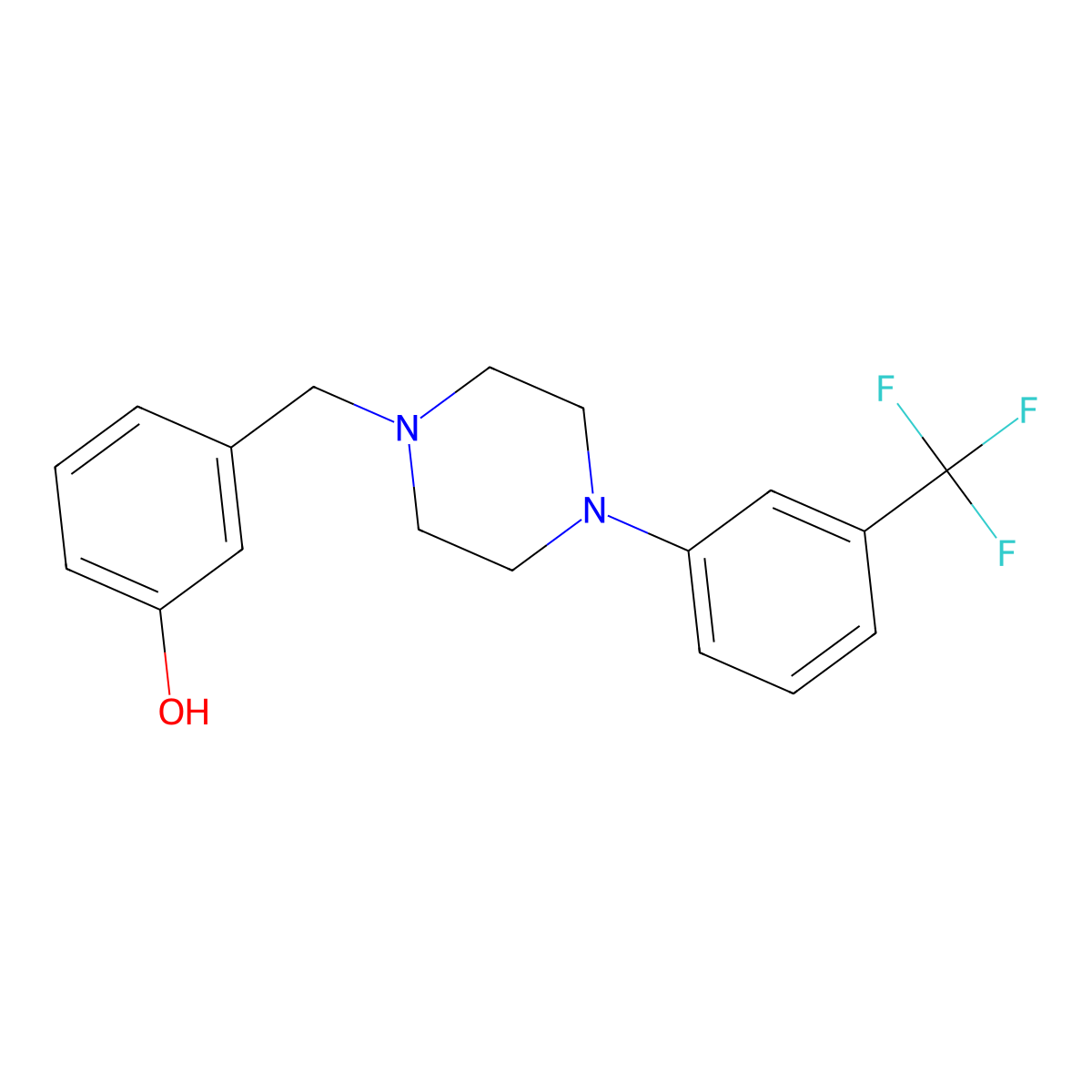 3-({4-[3-(Trifluoromethyl)phenyl]-1-piperazinyl}methyl)phenol molecular structure, CAS 353778-00-4