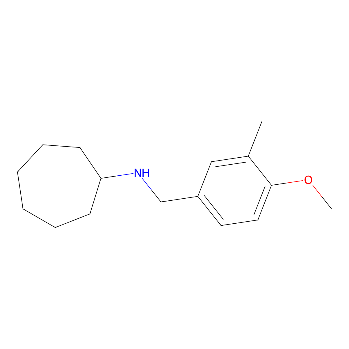 N-(4-methoxy-3-methylbenzyl)cycloheptanamine molecular structure, CAS 353778-47-9
