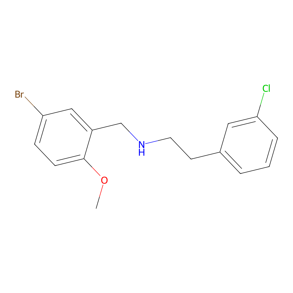 N-(5-bromo-2-methoxybenzyl)-2-(3-chlorophenyl)ethanamine molecular structure, CAS 353778-75-3