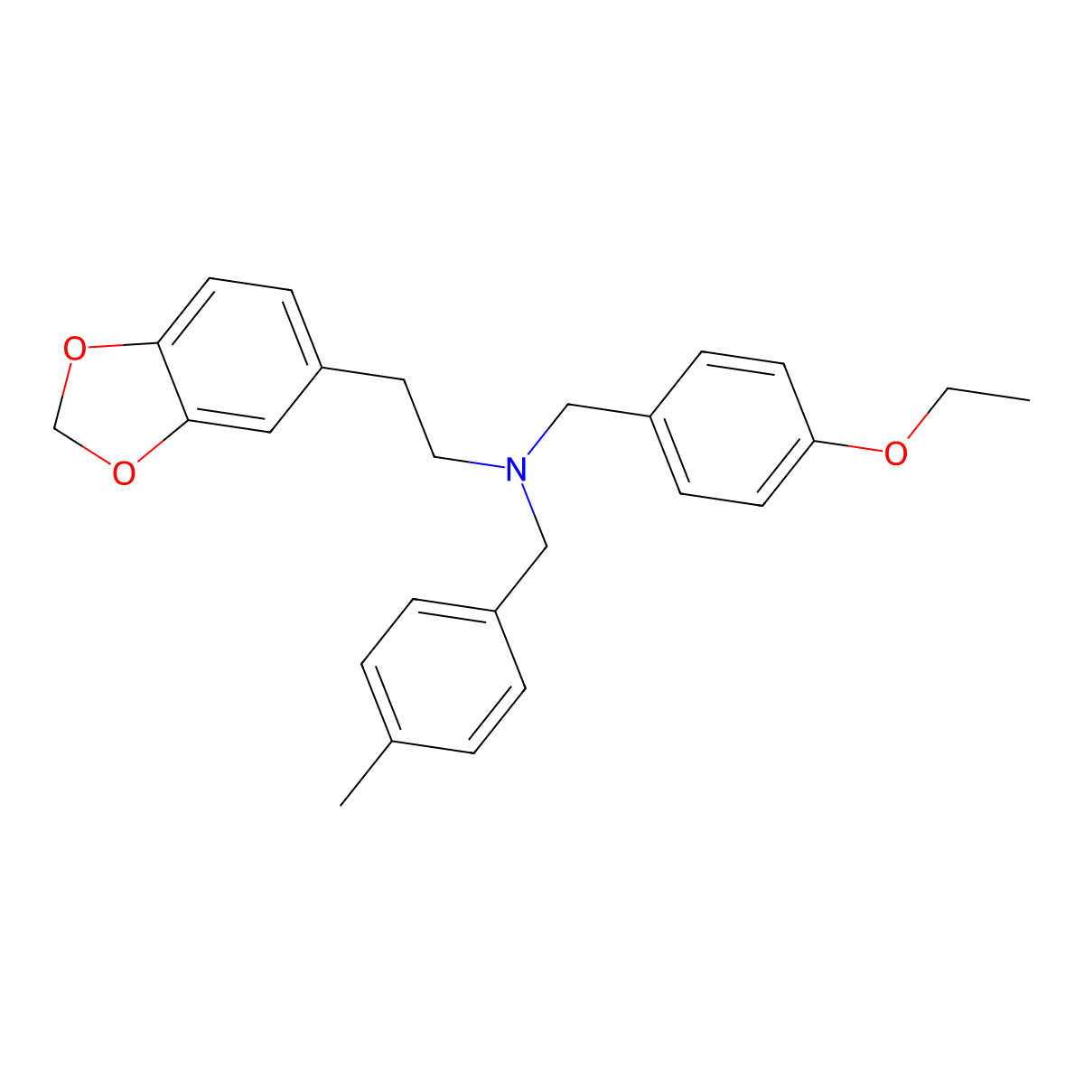 2-(1,3-benzodioxol-5-yl)-N-(4-ethoxybenzyl)-N-(4-methylbenzyl)ethanamine molecular structure, CAS 353779-02-9