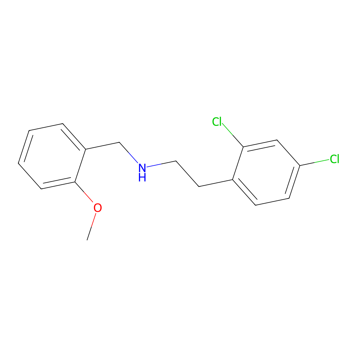 [2-(2,4-Dichlorophenyl)ethyl][(2-methoxyphenyl)methyl]amine molecular structure, CAS 353779-08-5