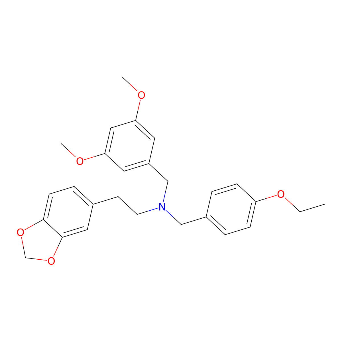 2-(1,3-benzodioxol-5-yl)-N-(3,5-dimethoxybenzyl)-N-(4-ethoxybenzyl)ethanamine molecular structure, CAS 353779-13-2