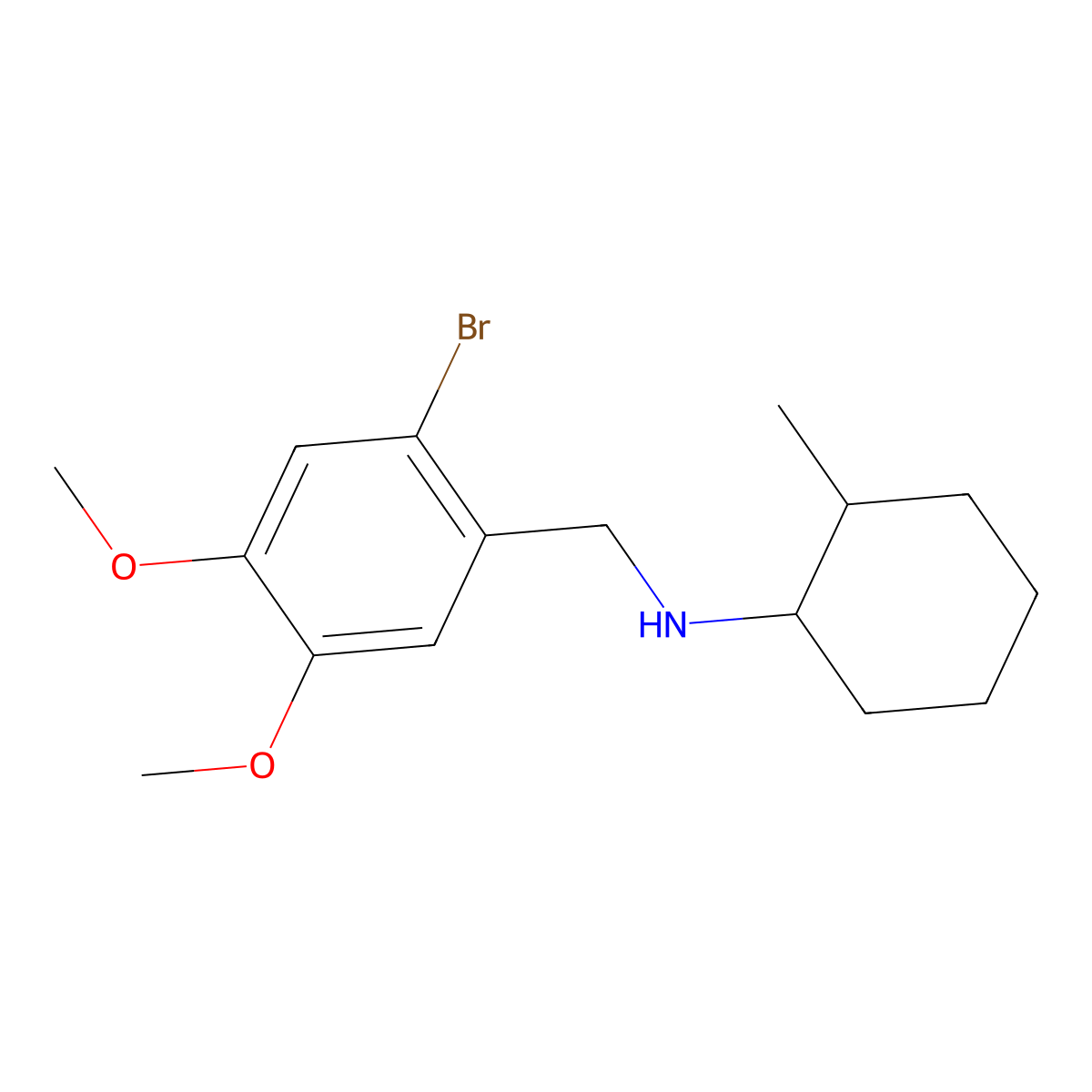 N-[(2-bromo-4,5-dimethoxyphenyl)methyl]-2-methylcyclohexan-1-amine molecular structure, CAS 353779-28-9