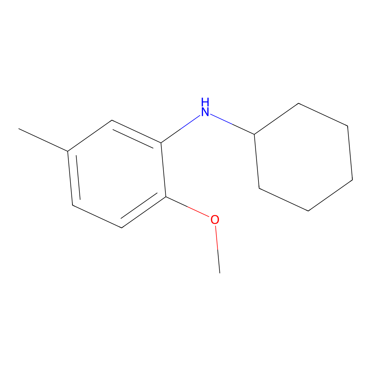 N-cyclohexyl-2-methoxy-5-methylaniline molecular structure, CAS 353779-29-0