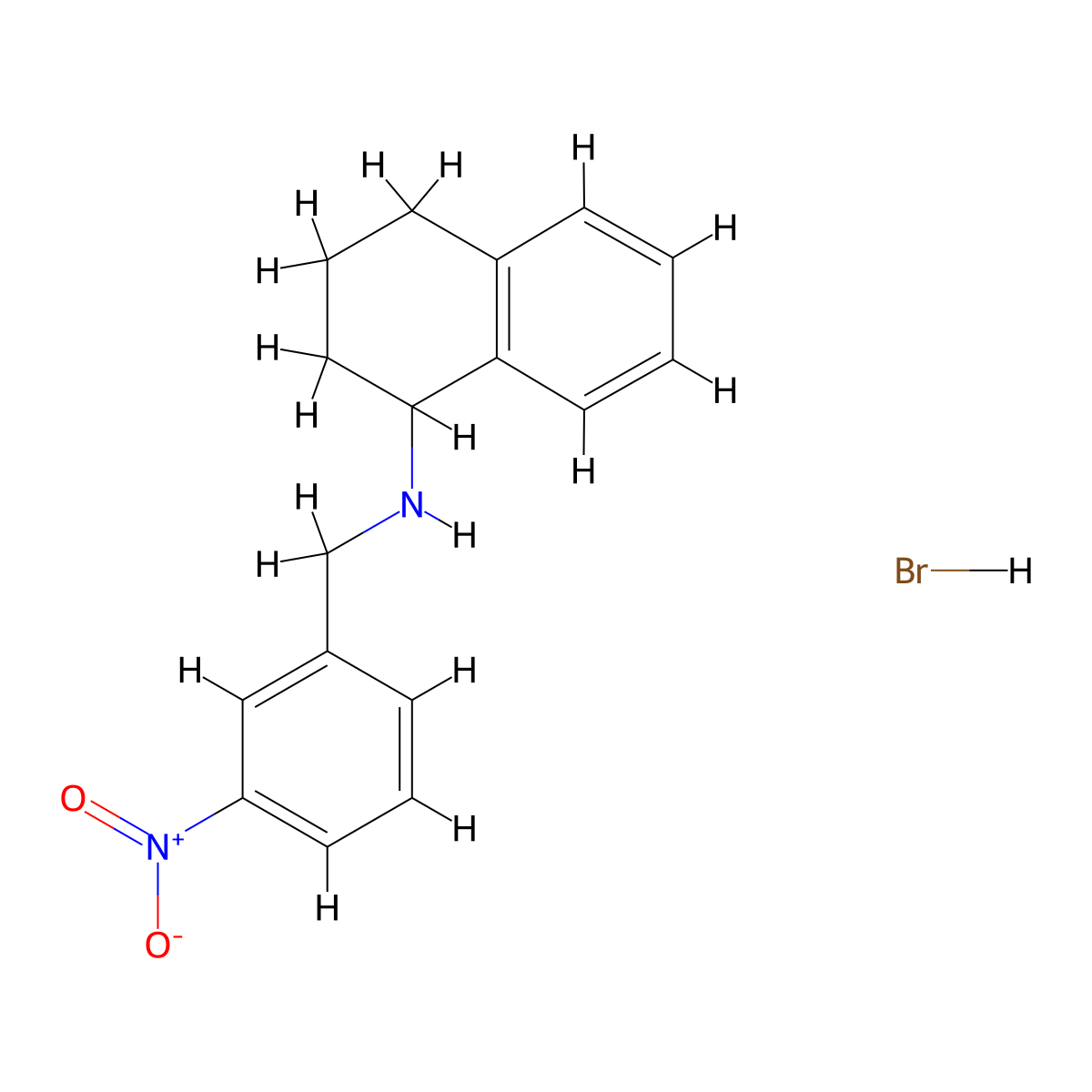 N-(3-Nitrobenzyl)-1,2,3,4-tetrahydronaphthalen-1-amine hydrobromide molecular structure, CAS 353779-33-6