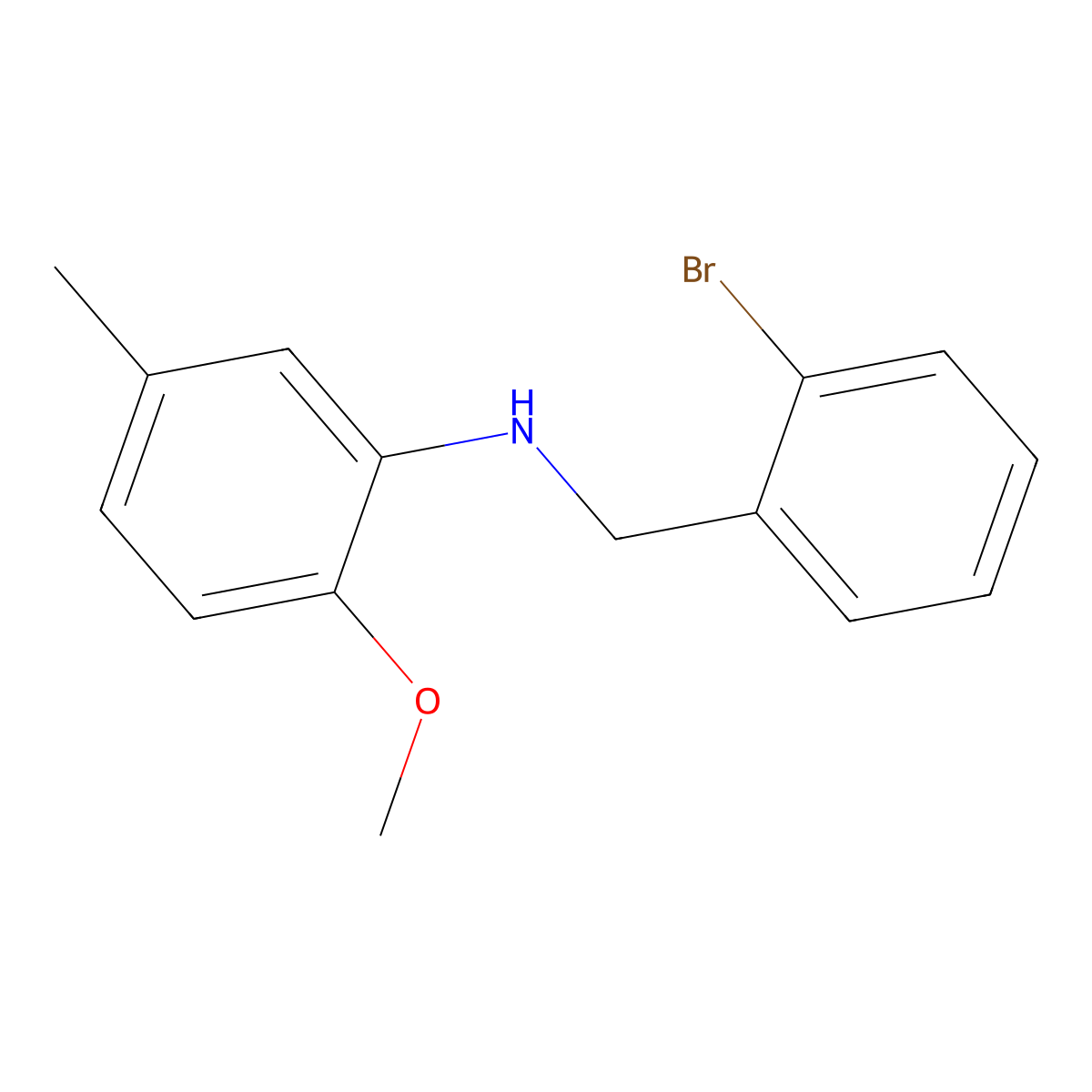 N-[(2-bromophenyl)methyl]-2-methoxy-5-methylaniline molecular structure, CAS 353779-45-0