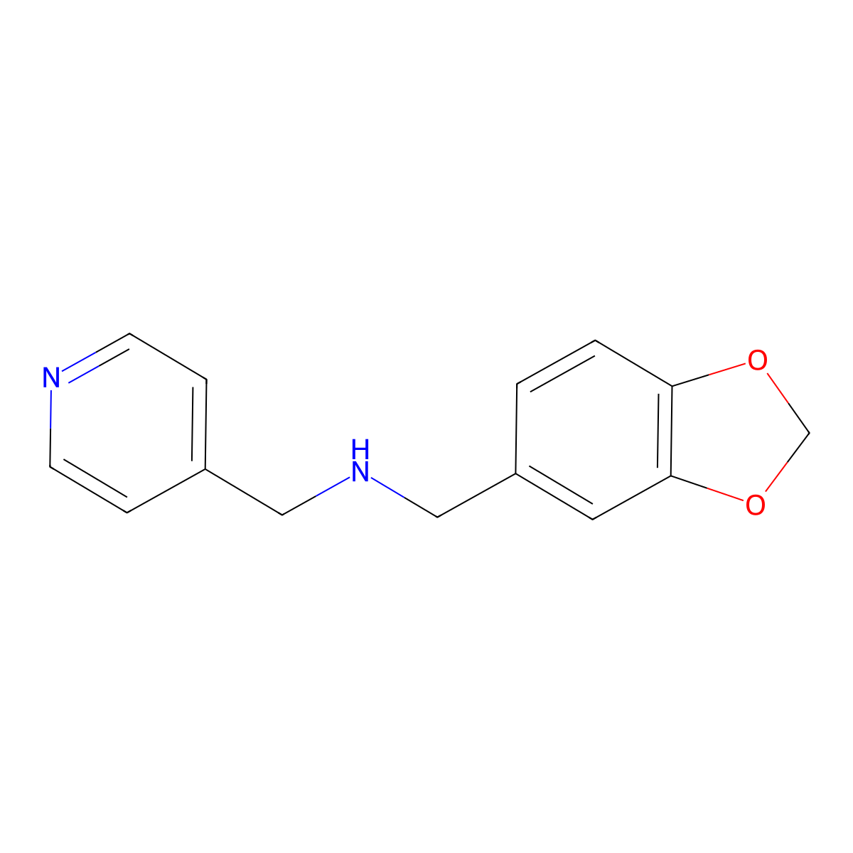 Benzo[1,3]dioxol-5-ylmethyl-pyridin-4-ylmethyl-amine molecular structure, CAS 353779-52-9