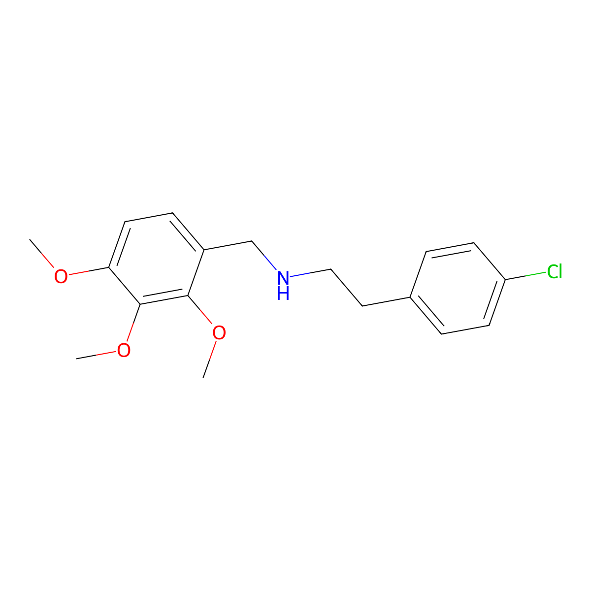 2-(4-chlorophenyl)-N-(2,3,4-trimethoxybenzyl)ethanamine molecular structure, CAS 353779-53-0