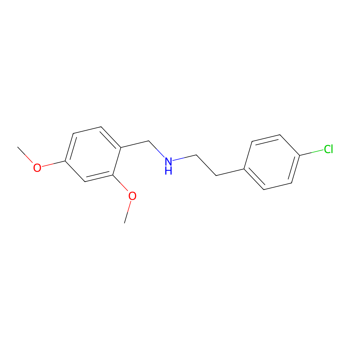 2-(4-chlorophenyl)-N-(2,4-dimethoxybenzyl)ethanamine molecular structure, CAS 353779-65-4