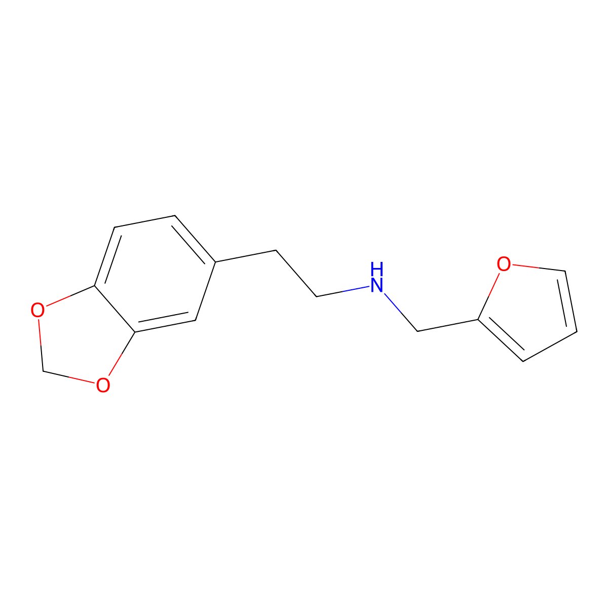 2-(1,3-benzodioxol-5-yl)-N-(furan-2-ylmethyl)ethanamine molecular structure, CAS 353779-67-6