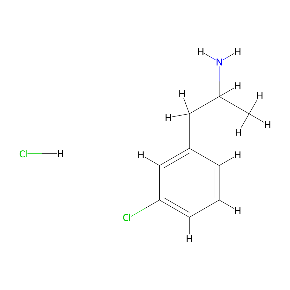 1-(3-Chlorophenyl)propan-2-amine hydrochloride molecular structure, CAS 35378-15-5