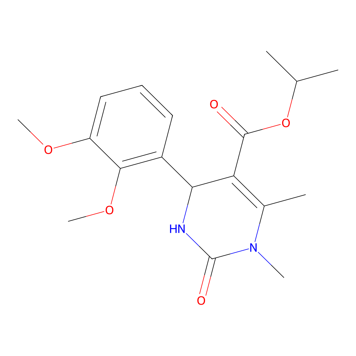 Propan-2-yl 4-(2,3-dimethoxyphenyl)-1,6-dimethyl-2-oxo-1,2,3,4-tetrahydropyrimidine-5-carboxylate molecular structure, CAS 353780-60-6