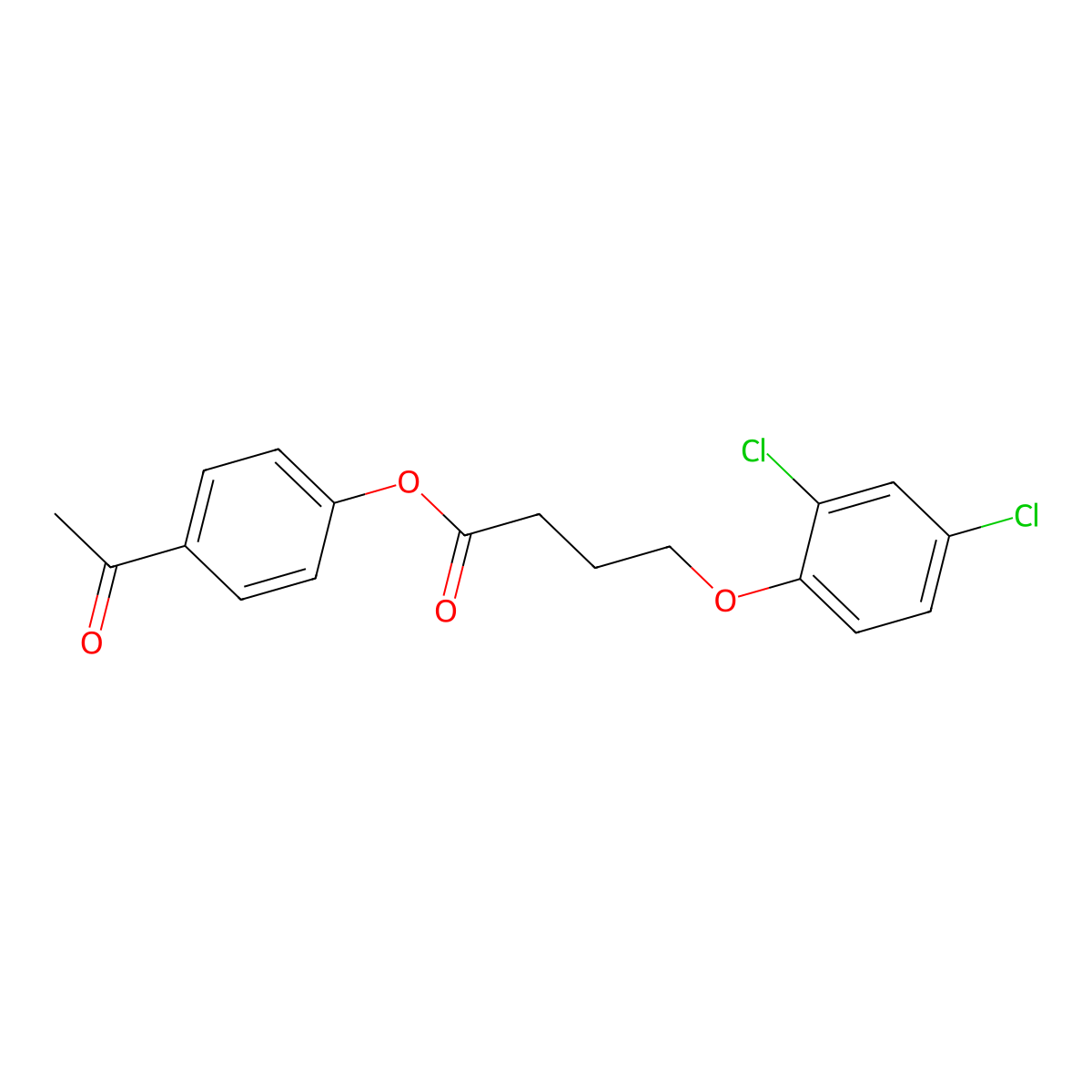 4-Acetylphenyl 4-(2,4-dichlorophenoxy)butanoate molecular structure, CAS 353781-01-8