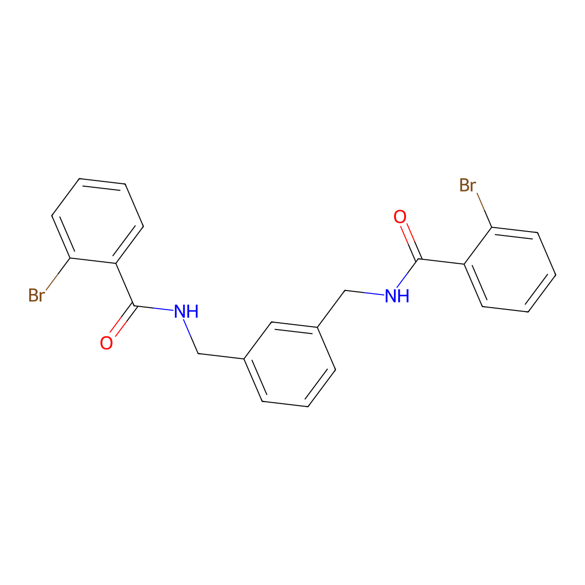 2-bromo-N-[[3-[[(2-bromobenzoyl)amino]methyl]phenyl]methyl]benzamide molecular structure, CAS 353781-05-2