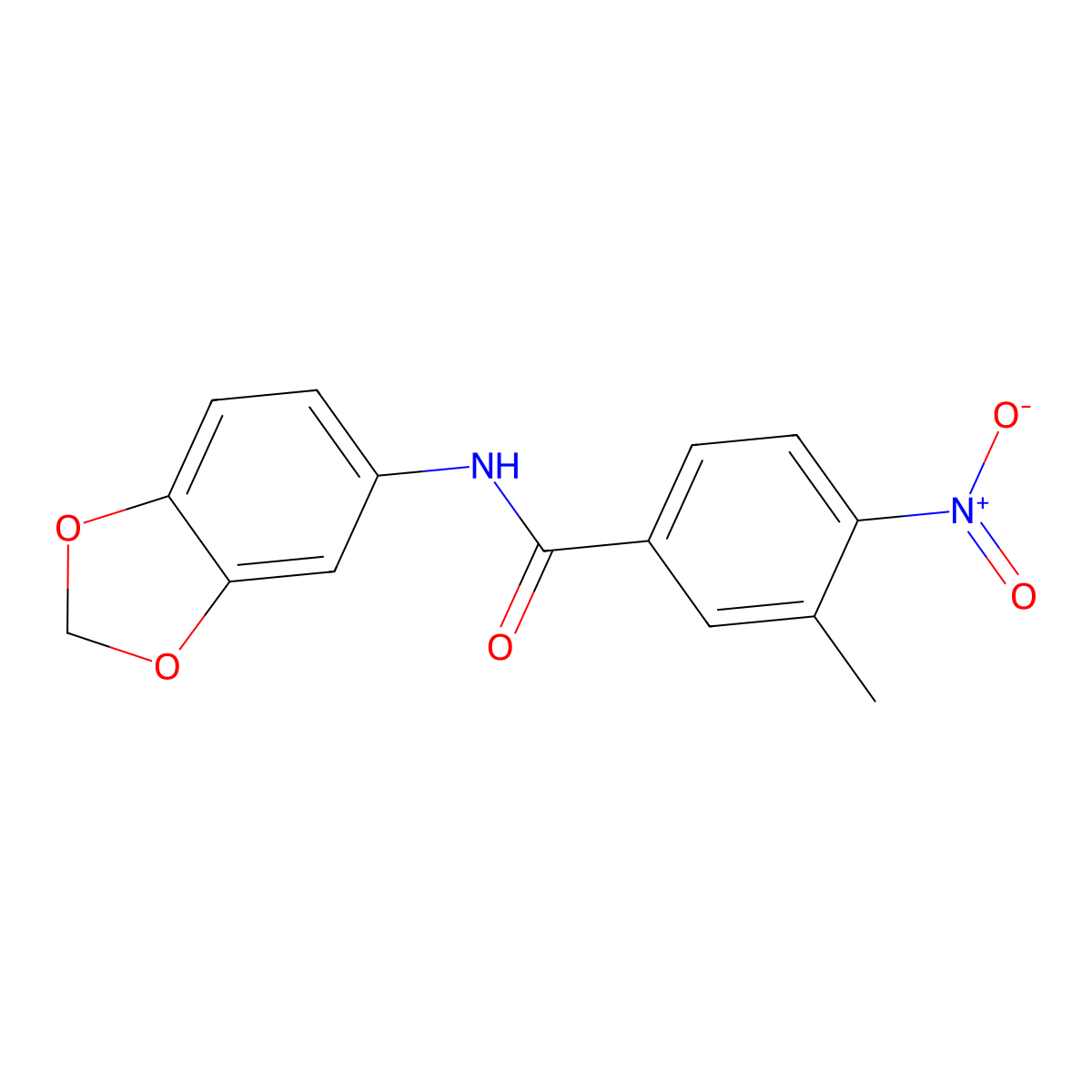 N-(1,3-benzodioxol-5-yl)-3-methyl-4-nitrobenzamide molecular structure, CAS 353781-96-1