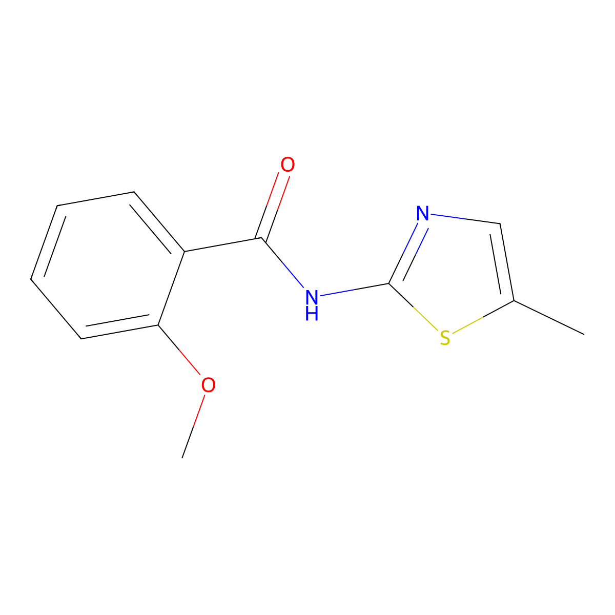 2-methoxy-N-(5-methyl-1,3-thiazol-2-yl)benzamide molecular structure, CAS 353782-23-7