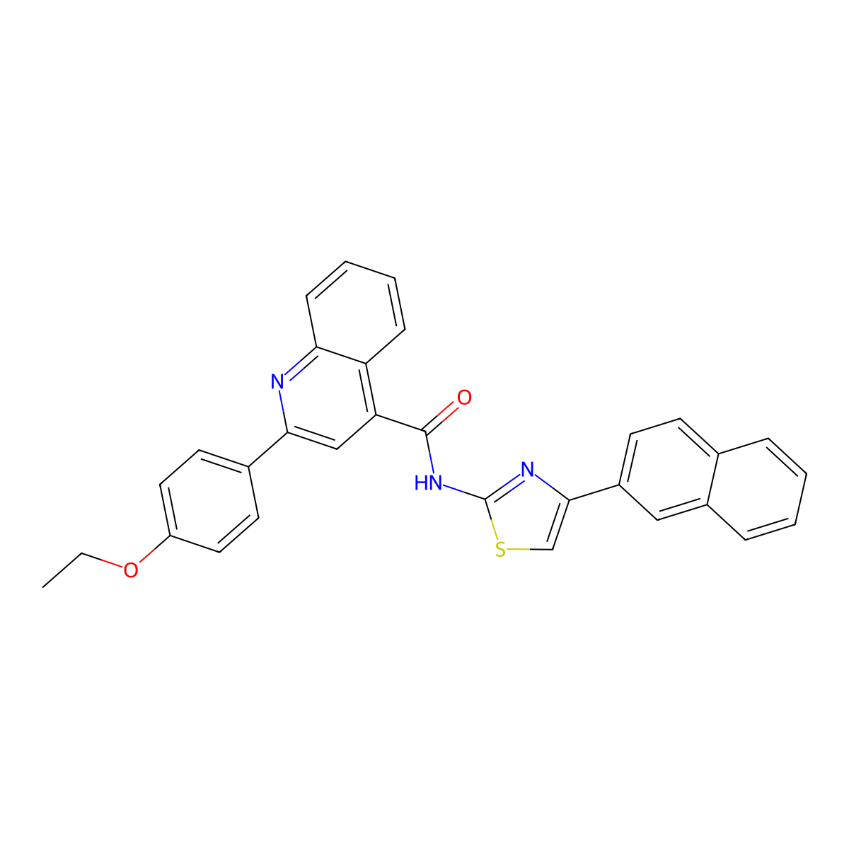 2-(4-ethoxyphenyl)-N-(4-naphthalen-2-yl-1,3-thiazol-2-yl)quinoline-4-carboxamide molecular structure, CAS 353782-27-1
