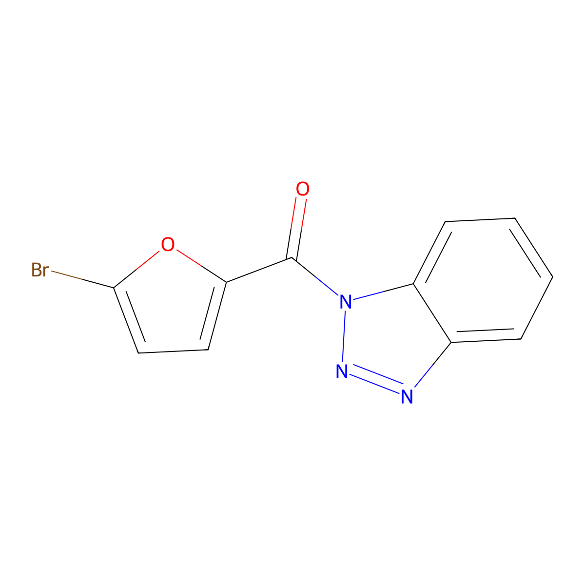 Benzotriazol-1-yl-(5-bromofuran-2-yl)methanone molecular structure, CAS 353782-29-3