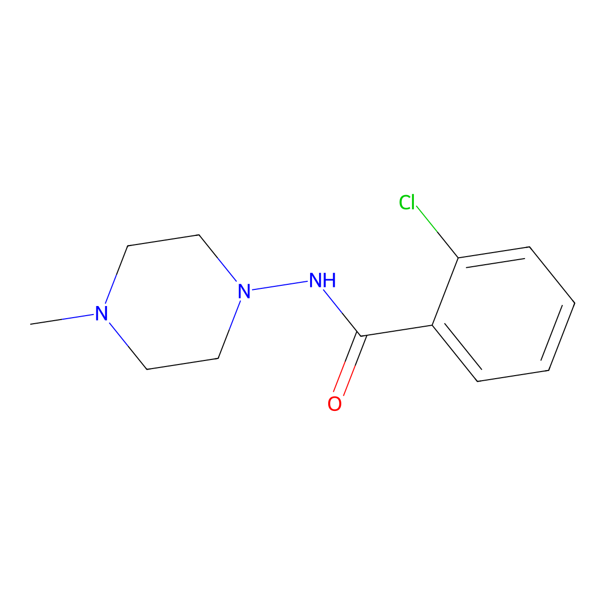 2-chloro-N-(4-methylpiperazin-1-yl)benzamide molecular structure, CAS 353782-96-4