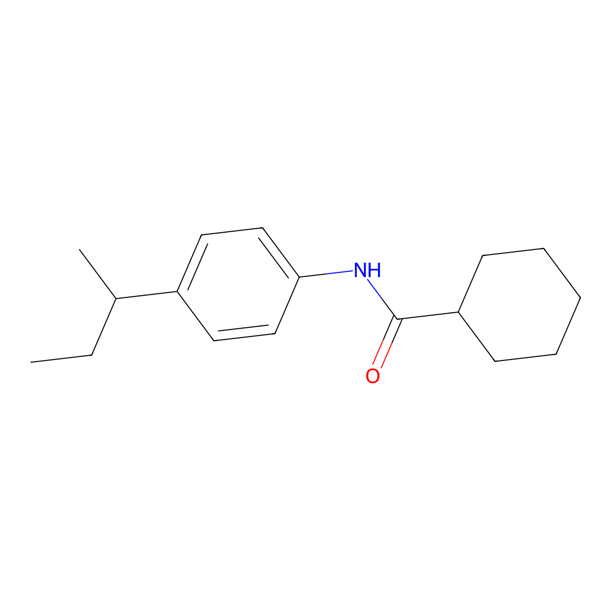 N-[4-(butan-2-yl)phenyl]cyclohexanecarboxamide molecular structure, CAS 353783-14-9