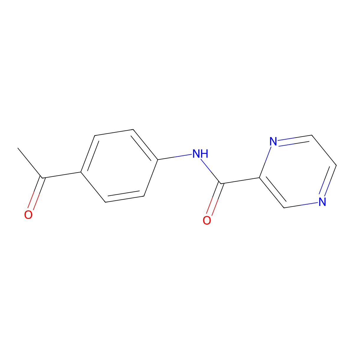 N-(4-acetylphenyl)pyrazine-2-carboxamide molecular structure, CAS 353783-61-6