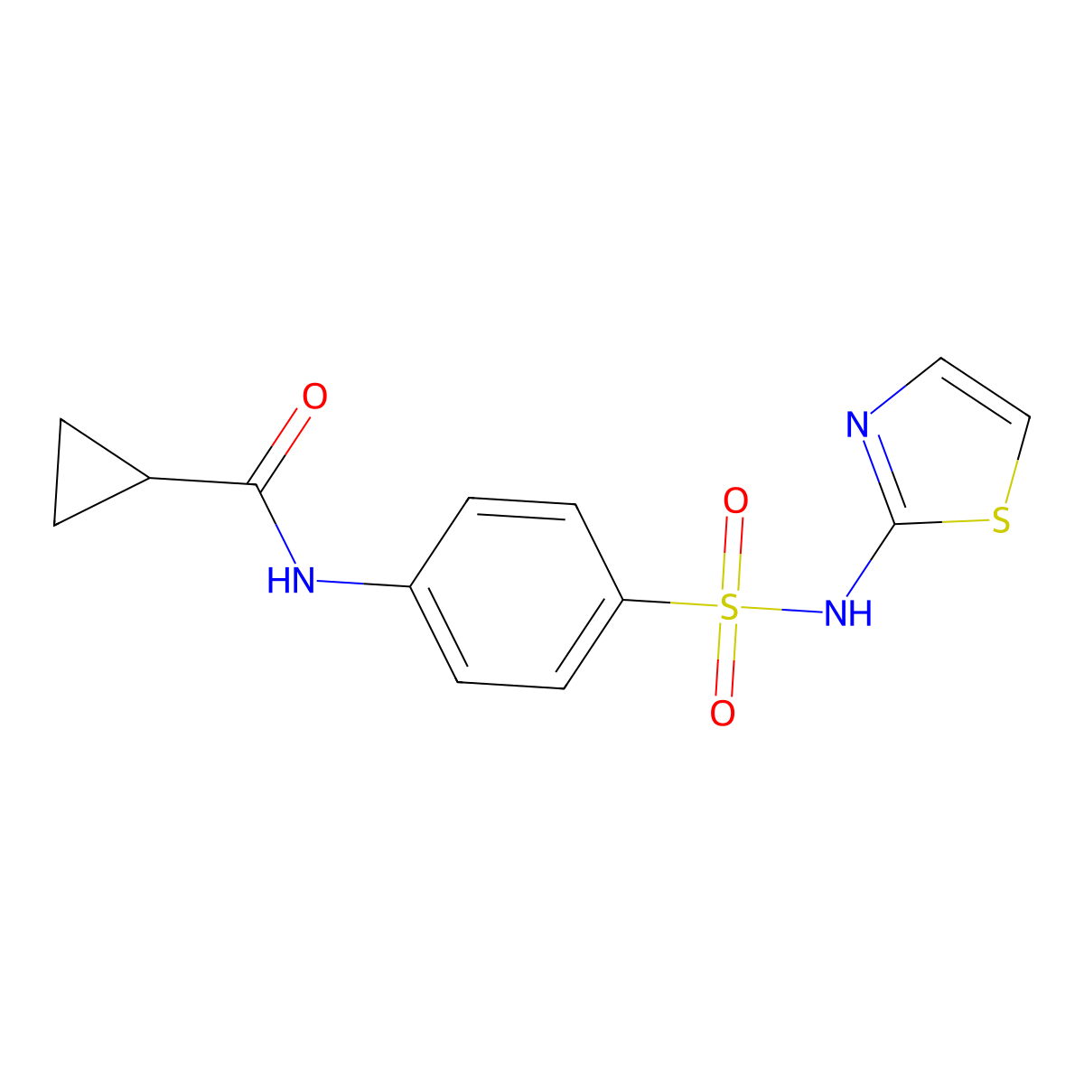 N-[4-(1,3-thiazol-2-ylsulfamoyl)phenyl]cyclopropanecarboxamide molecular structure, CAS 353783-83-2