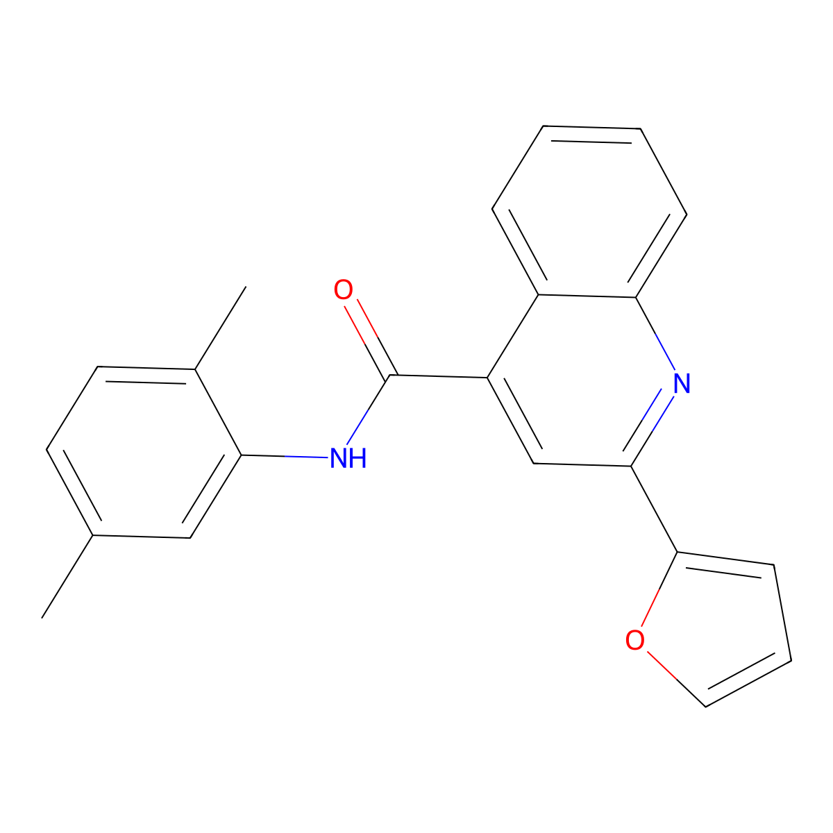 N-(2,5-dimethylphenyl)-2-(furan-2-yl)quinoline-4-carboxamide molecular structure, CAS 353783-91-2