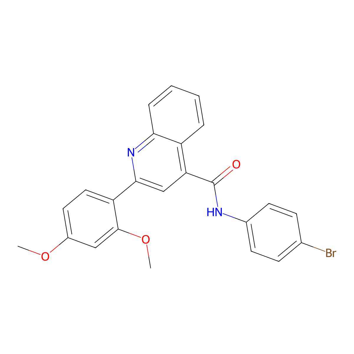 N-(4-bromophenyl)-2-(2,4-dimethoxyphenyl)quinoline-4-carboxamide molecular structure, CAS 353783-96-7