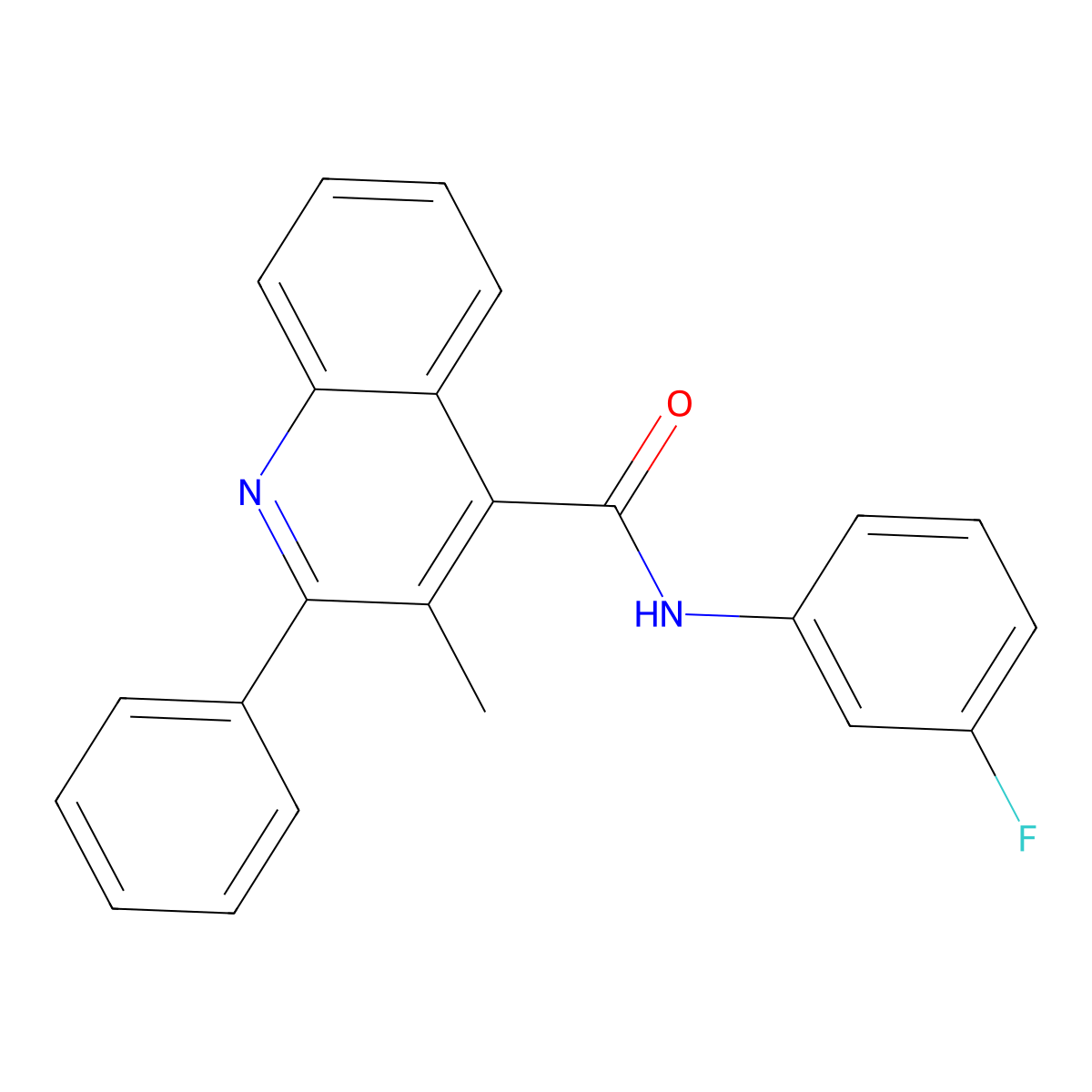 N-(3-Fluorophenyl)-3-methyl-2-phenyl-4-quinolinecarboxamide molecular structure, CAS 353784-17-5