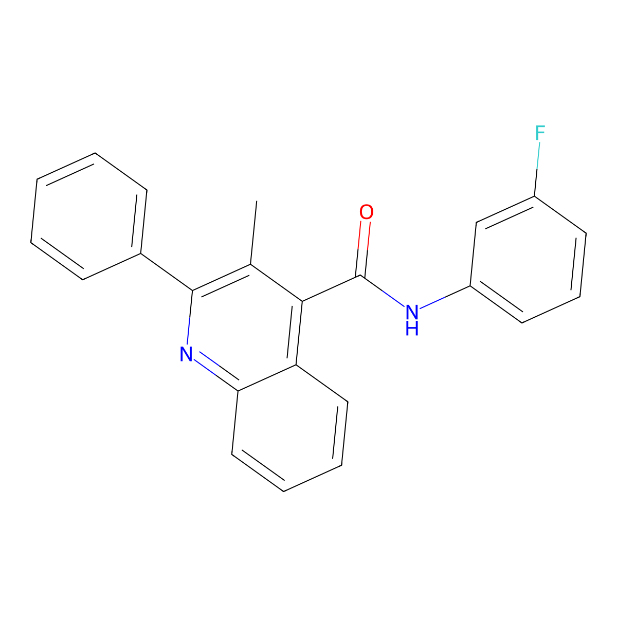 N-(3-Fluorophenyl)-3-methyl-2-phenyl-4-quinolinecarboxamide molecular structure, CAS 353784-17-5