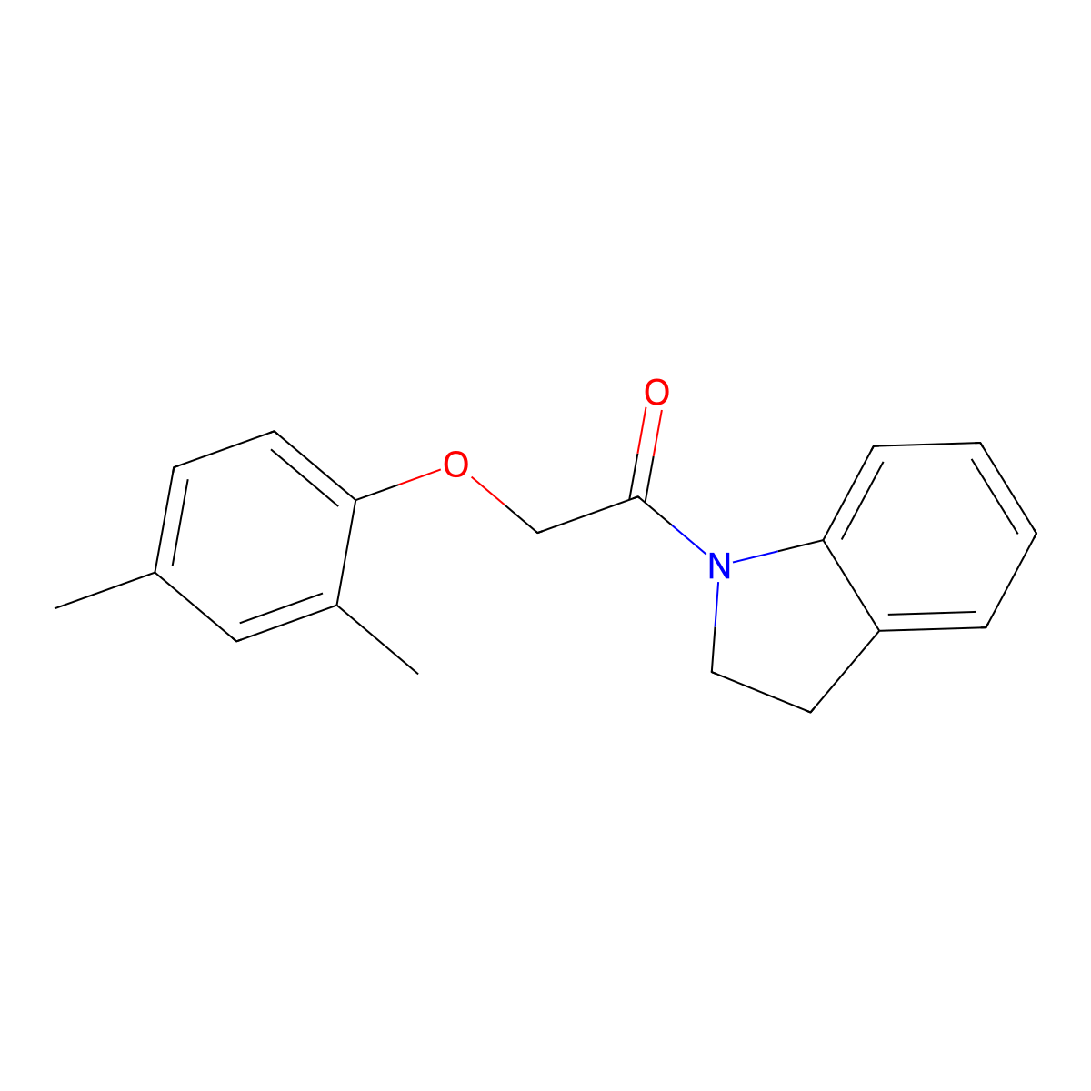 1-(2,3-Dihydroindol-1-yl)-2-(2,4-dimethylphenoxy)ethanone molecular structure, CAS 353784-32-4