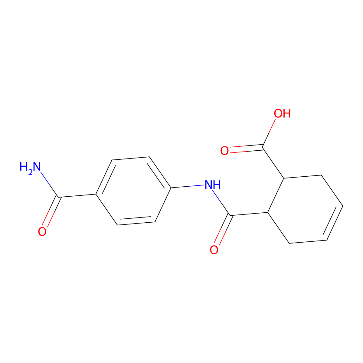 6-[(4-Carbamoylphenyl)carbamoyl]cyclohex-3-ene-1-carboxylic acid molecular structure, CAS 353784-33-5