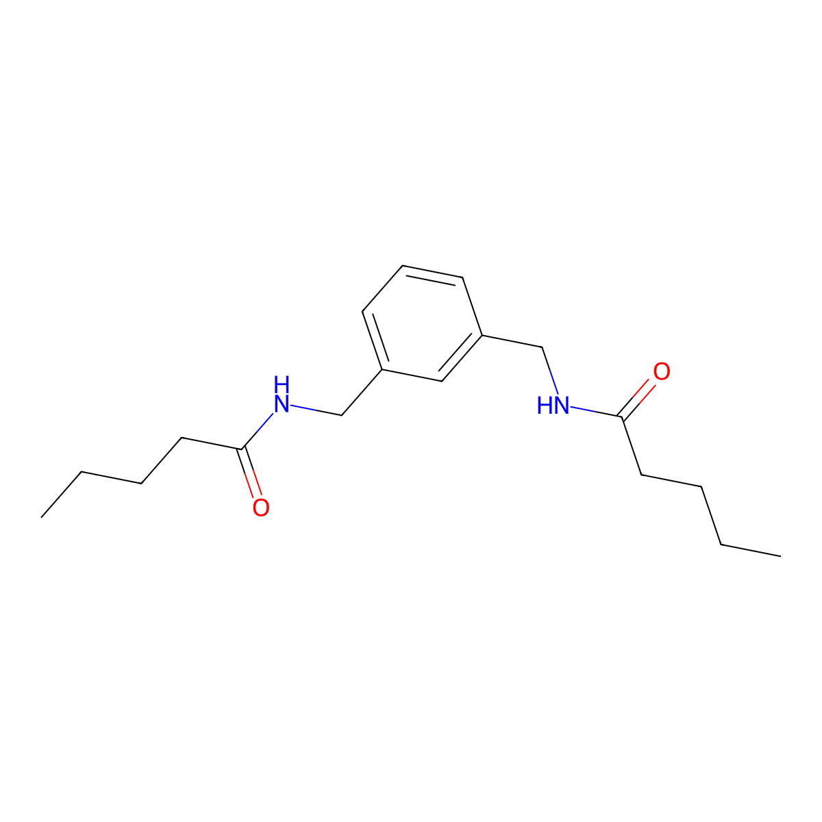 N-[[3-[(pentanoylamino)methyl]phenyl]methyl]pentanamide molecular structure, CAS 353784-39-1