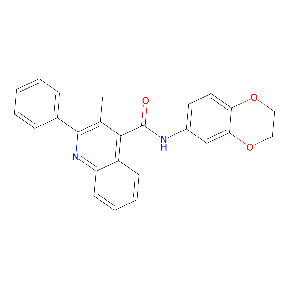 N-(2,3-Dihydro-1,4-benzodioxin-6-yl)-3-methyl-2-phenyl-4-quinolinecarboxamide molecular structure, CAS 353784-44-8
