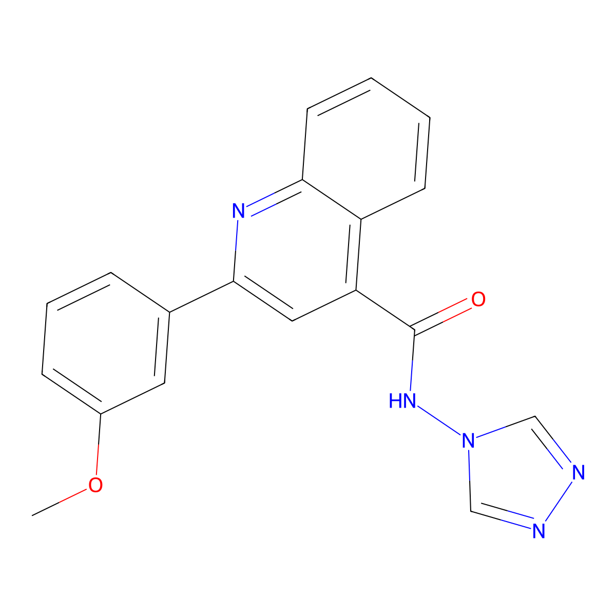 2-(3-methoxyphenyl)-N-(1,2,4-triazol-4-yl)quinoline-4-carboxamide molecular structure, CAS 353784-65-3