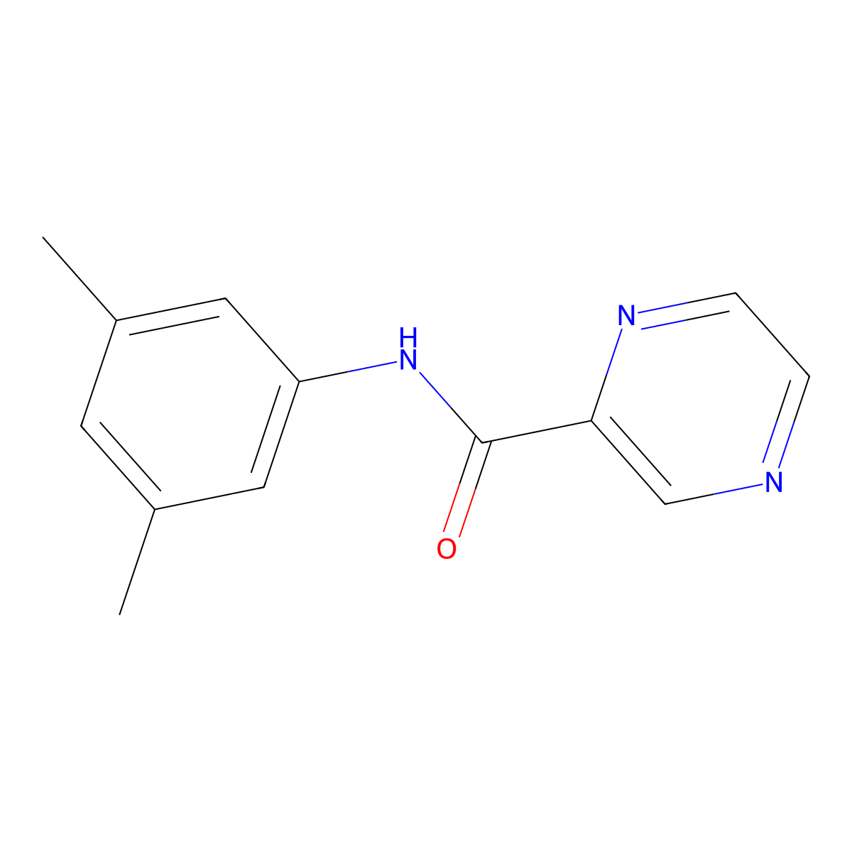 N-(3,5-dimethylphenyl)pyrazine-2-carboxamide molecular structure, CAS 353784-99-3