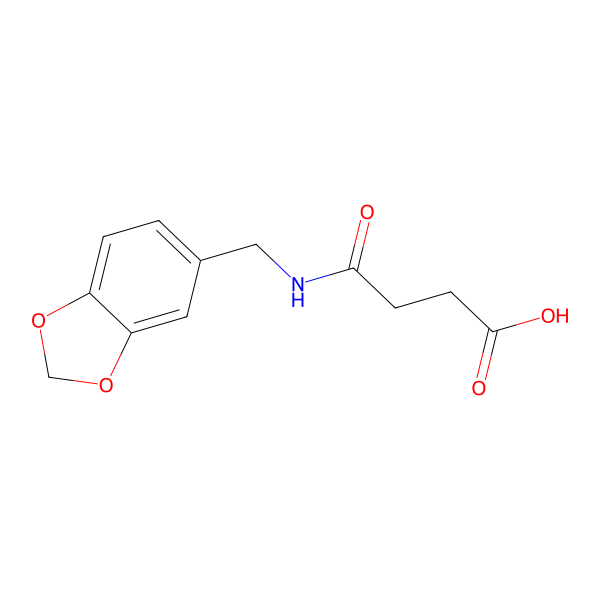 4-(1,3-Benzodioxol-5-ylmethylamino)-4-oxobutanoic acid molecular structure, CAS 353785-08-7