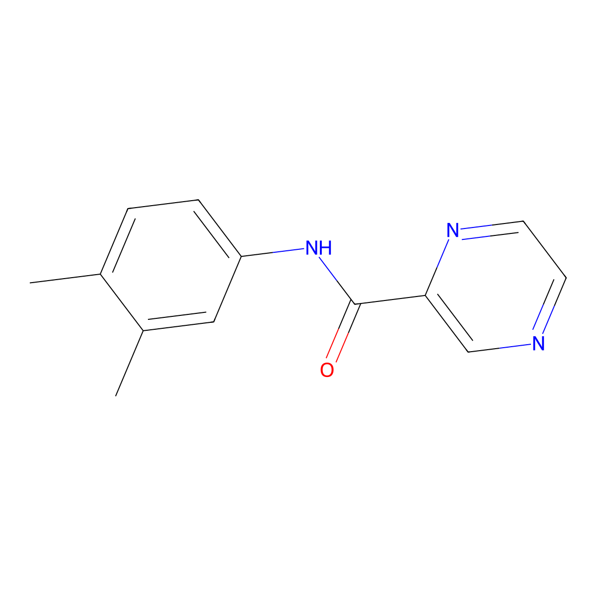N-(3,4-dimethylphenyl)pyrazine-2-carboxamide molecular structure, CAS 353785-28-1