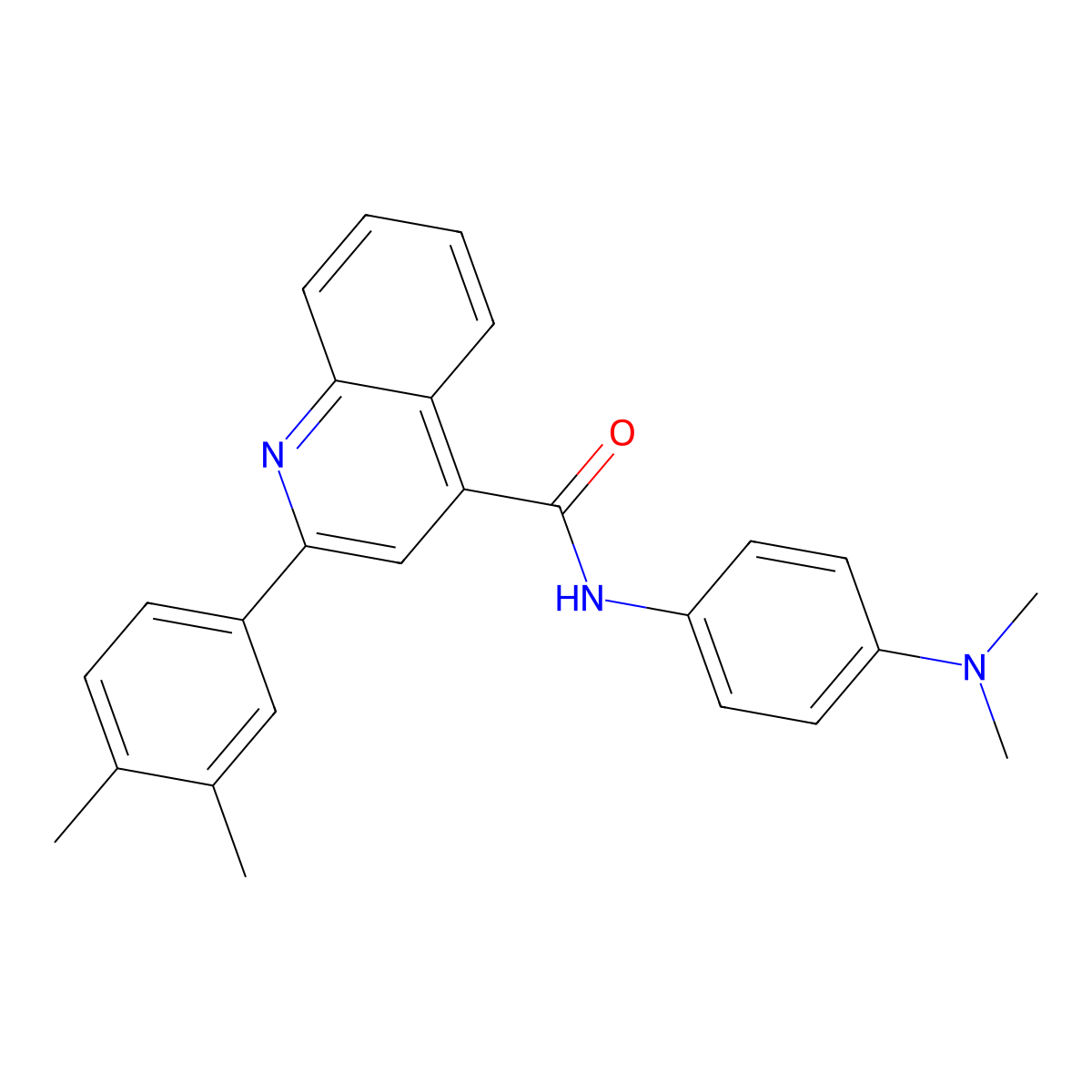 N-[4-(dimethylamino)phenyl]-2-(3,4-dimethylphenyl)quinoline-4-carboxamide molecular structure, CAS 353785-31-6