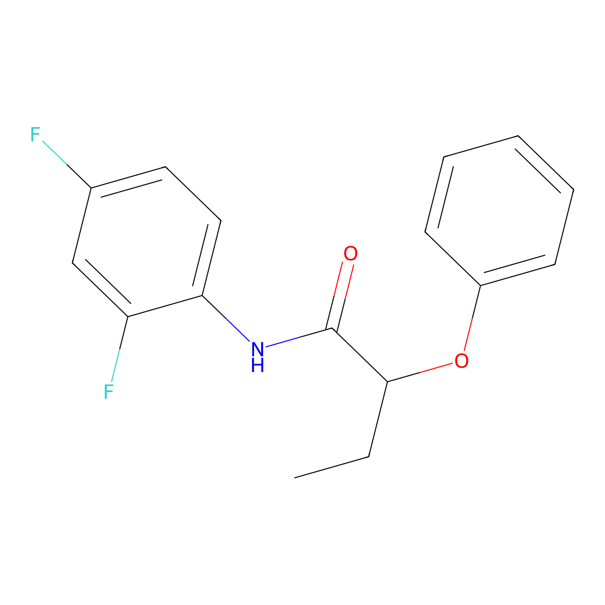 N-(2,4-difluorophenyl)-2-phenoxybutanamide molecular structure, CAS 353785-32-7