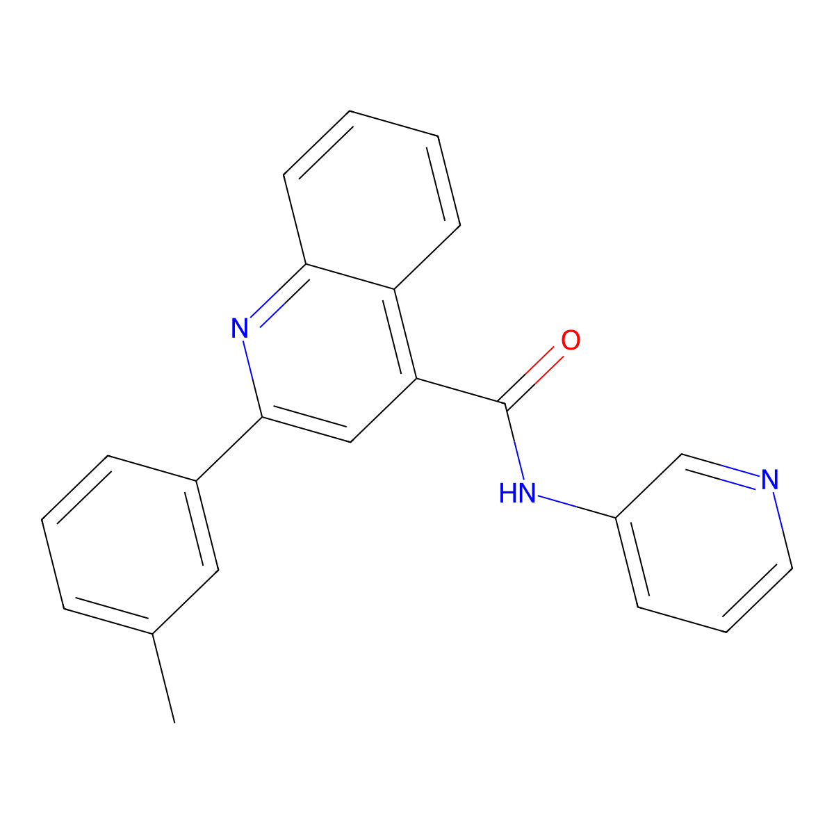 2-(3-methylphenyl)-N-pyridin-3-ylquinoline-4-carboxamide molecular structure, CAS 353785-38-3