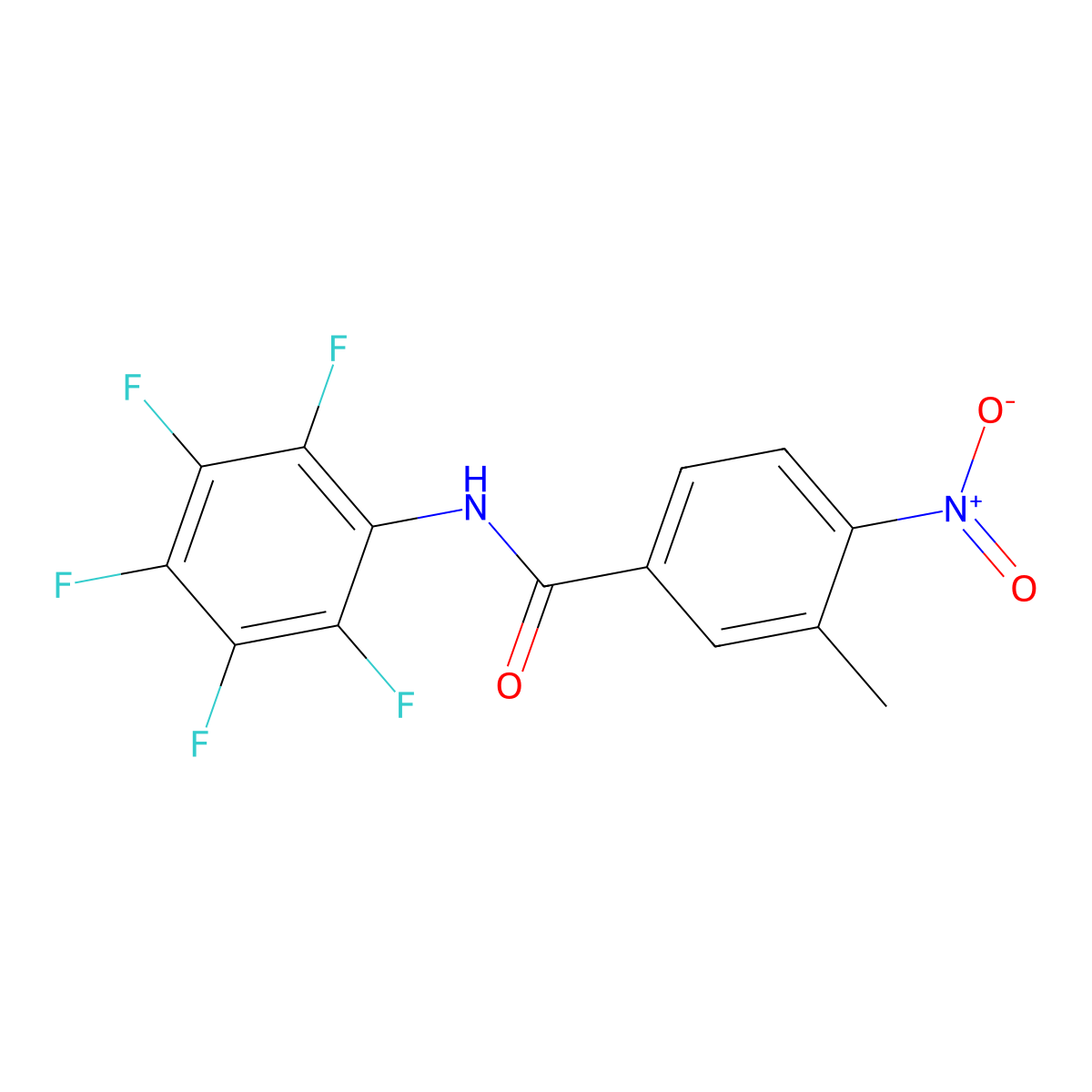 3-methyl-4-nitro-N-(pentafluorophenyl)benzamide molecular structure, CAS 353785-41-8