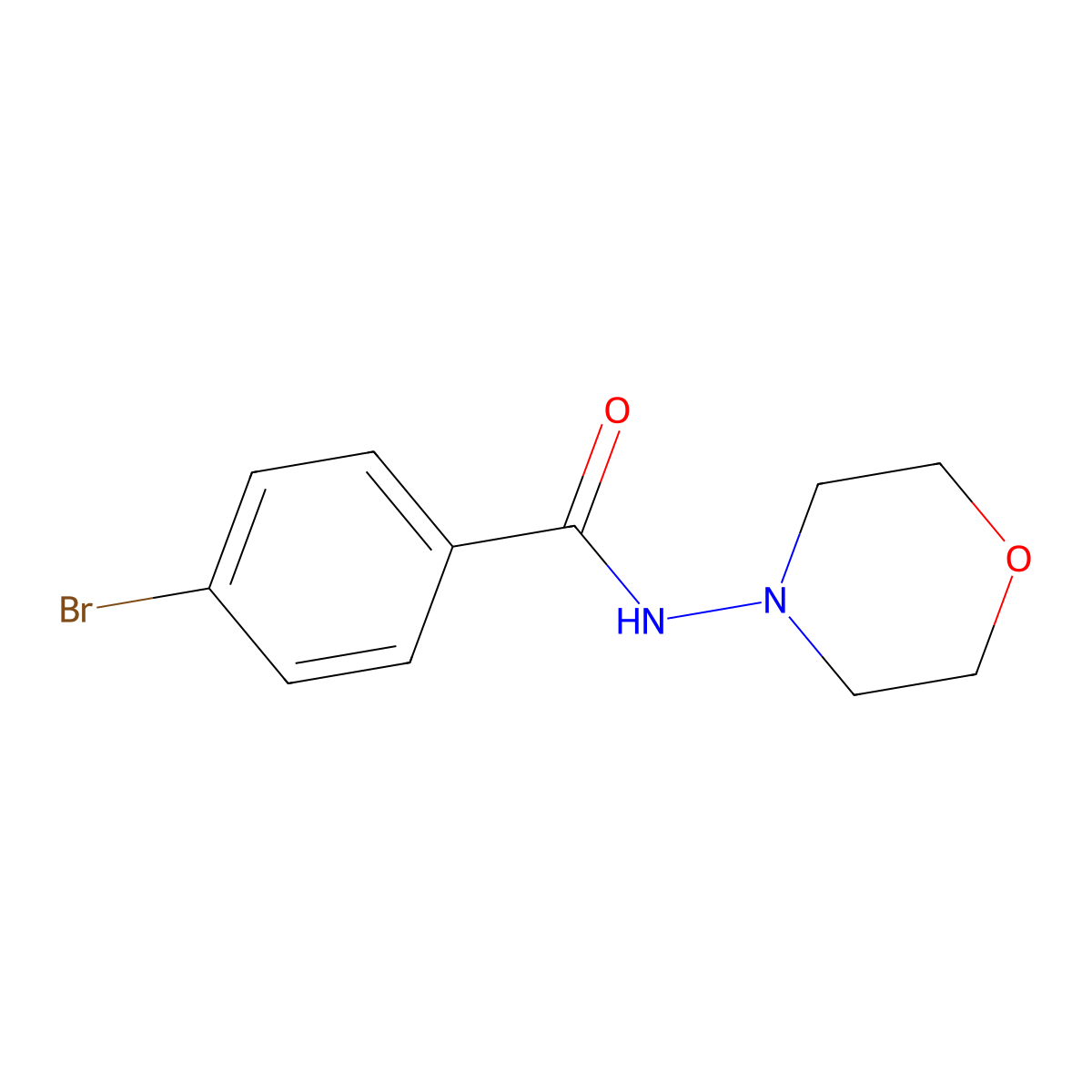 4-bromo-N-morpholin-4-ylbenzamide molecular structure, CAS 353785-62-3