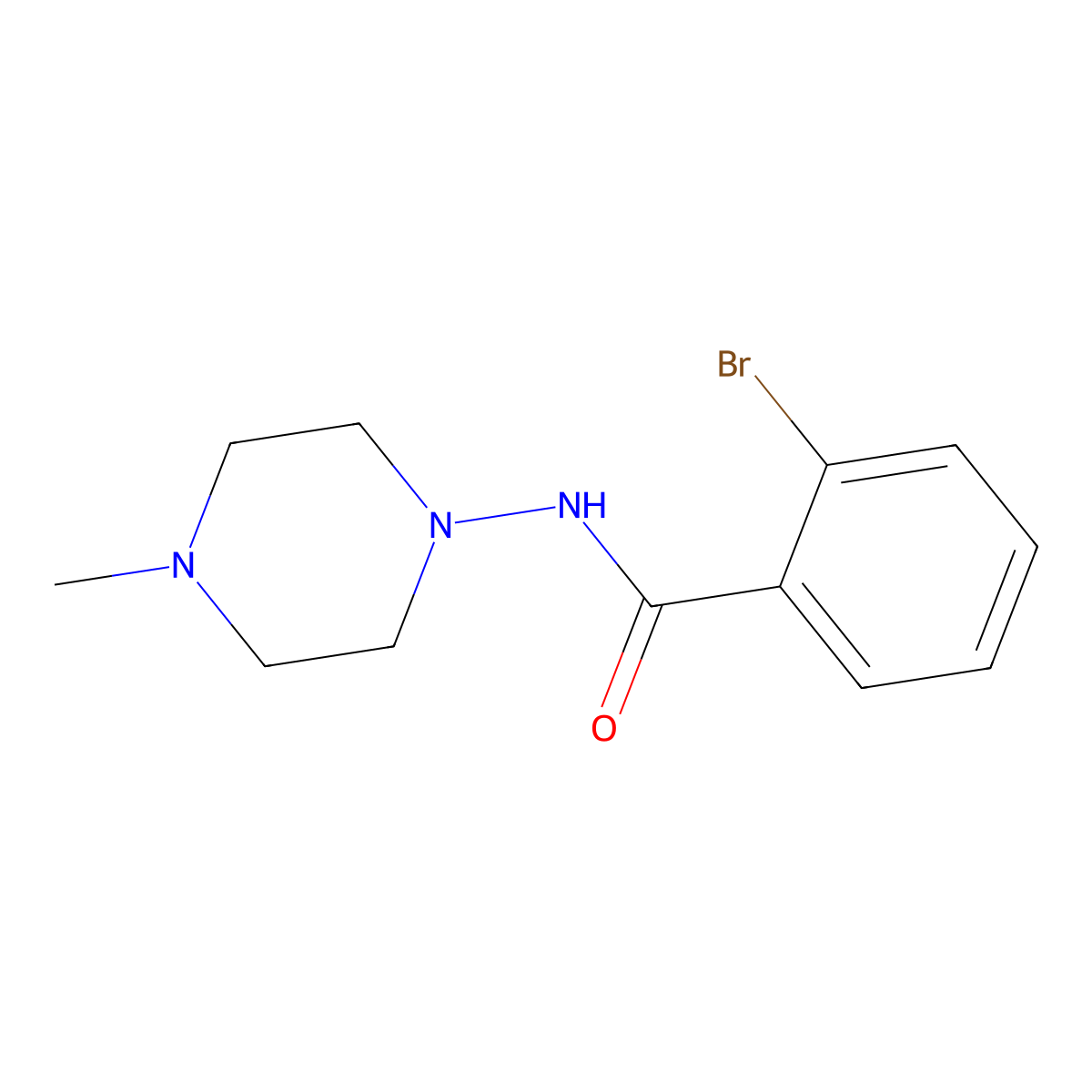 2-bromo-N-(4-methyl-1-piperazinyl)benzamide molecular structure, CAS 353785-73-6