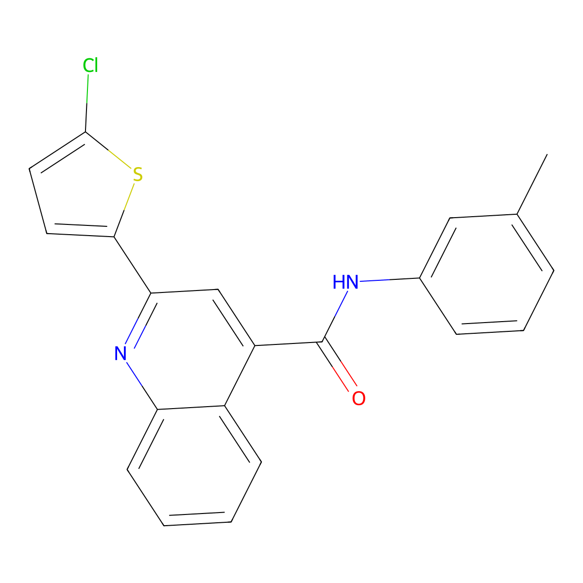 2-(5-chlorothiophen-2-yl)-N-(3-methylphenyl)quinoline-4-carboxamide molecular structure, CAS 353785-82-7