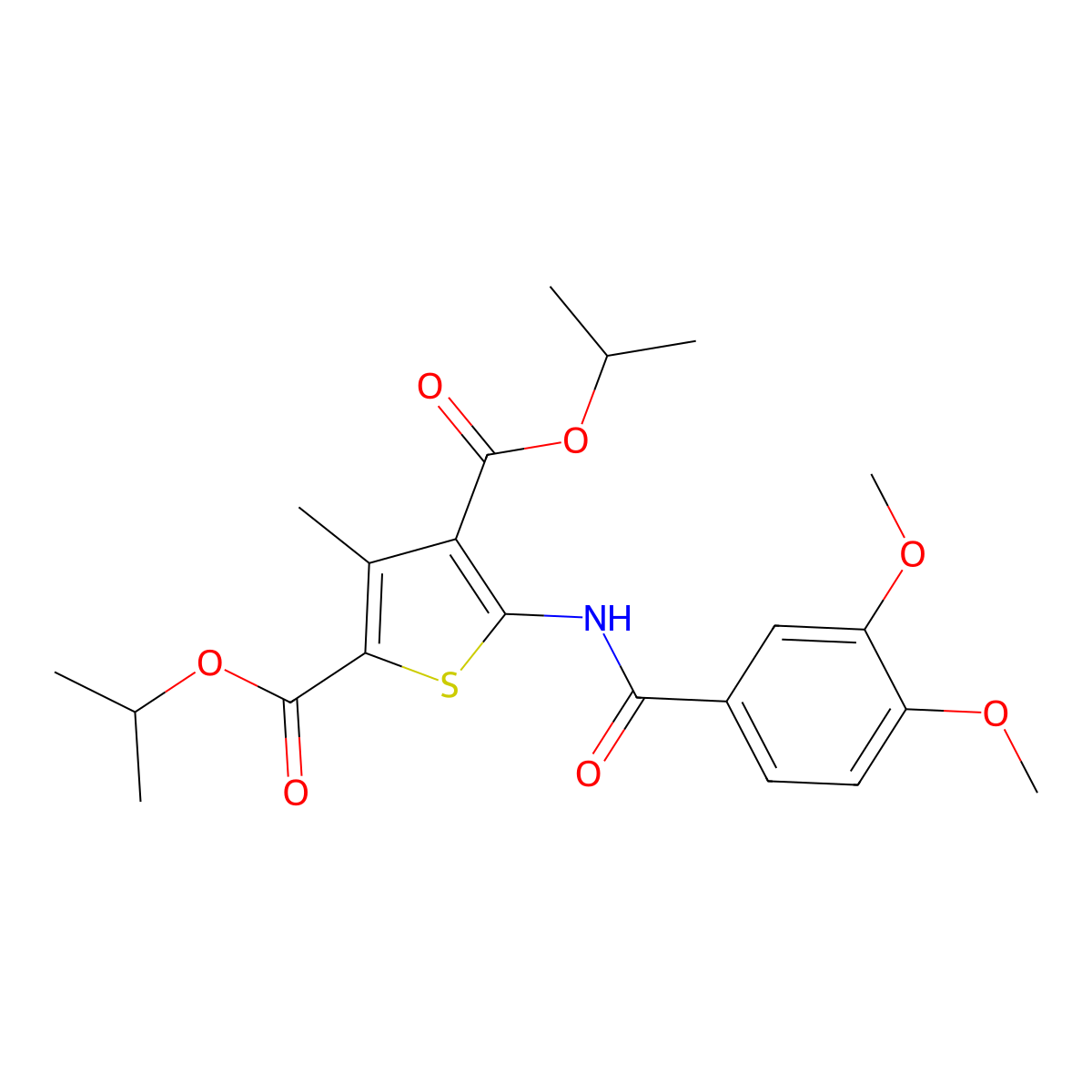 Diisopropyl 5-[(3,4-dimethoxybenzoyl)amino]-3-methyl-2,4-thiophenedicarboxylate molecular structure, CAS 353785-86-1