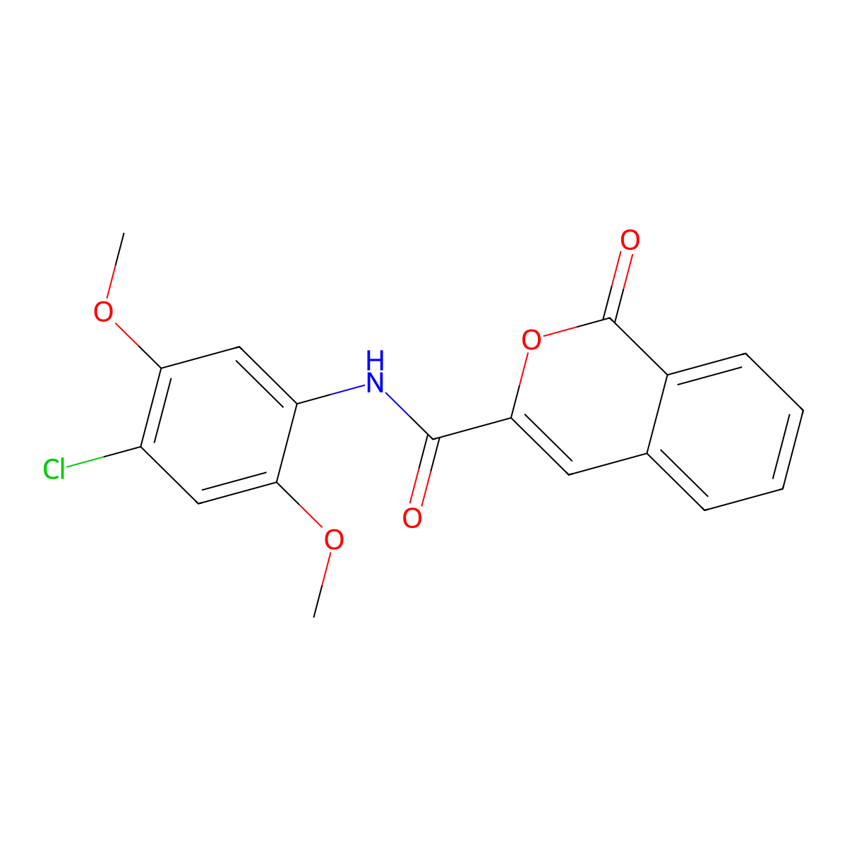 N-(4-chloro-2,5-dimethoxyphenyl)-1-oxo-1H-isochromene-3-carboxamide molecular structure, CAS 353786-06-8